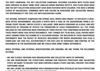 Balenciaga Issuing An Apology For Teddy Bear Ad Campaign