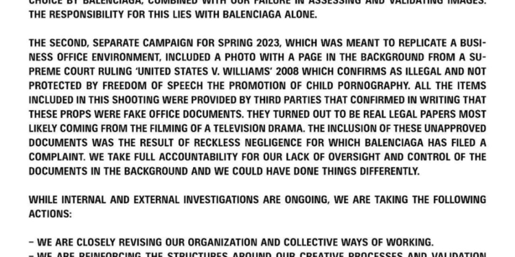 Balenciaga Issuing An Apology For Teddy Bear Ad Campaign