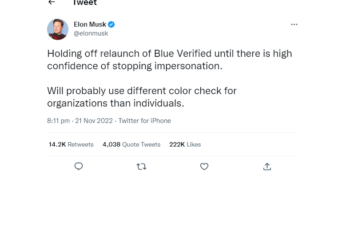 Elon Musk Pauses Twitter’s Blue Checkmark