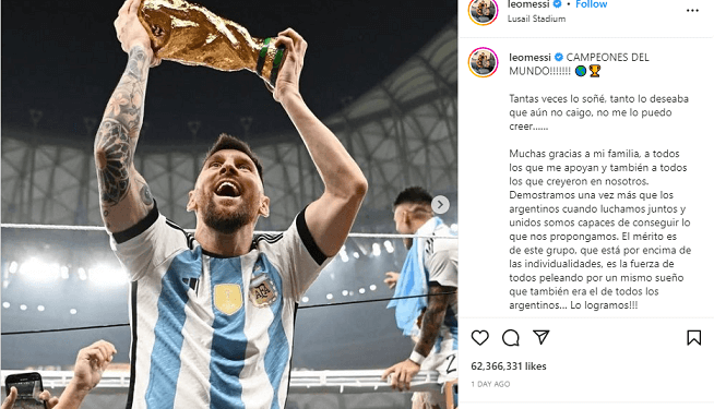 Lionel Messi Makes History In Social Media