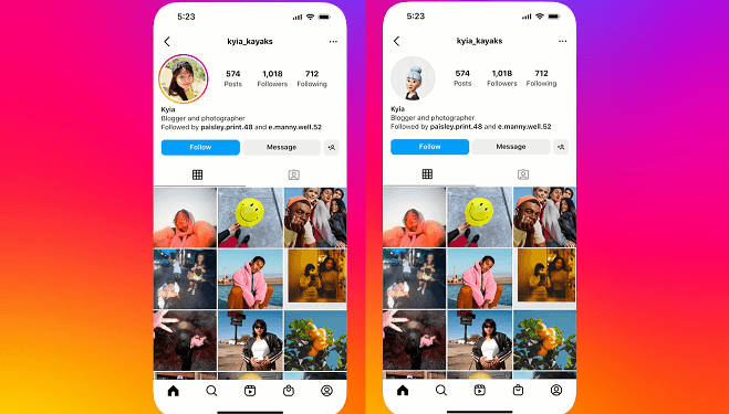 Instagram Profile Avatar Switch