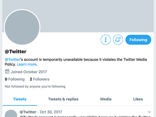 Twitter Account Suspension