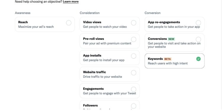 Twitter Search Keywords Ads