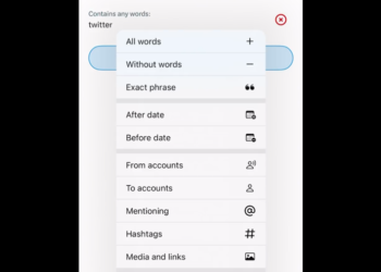 Twitter iOS Advanced Search