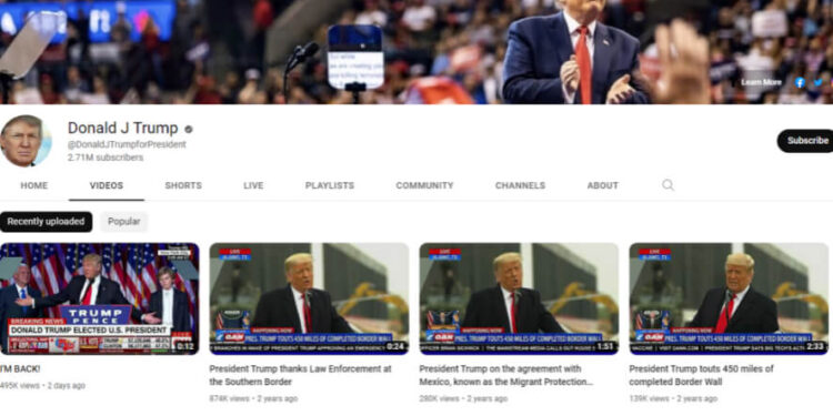 YouTube Brings Trump's Account Back Online