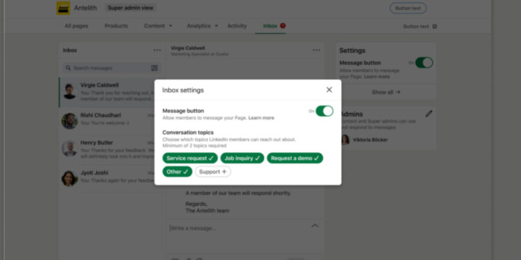 LinkedIn Launches DM Feature For Company Pages