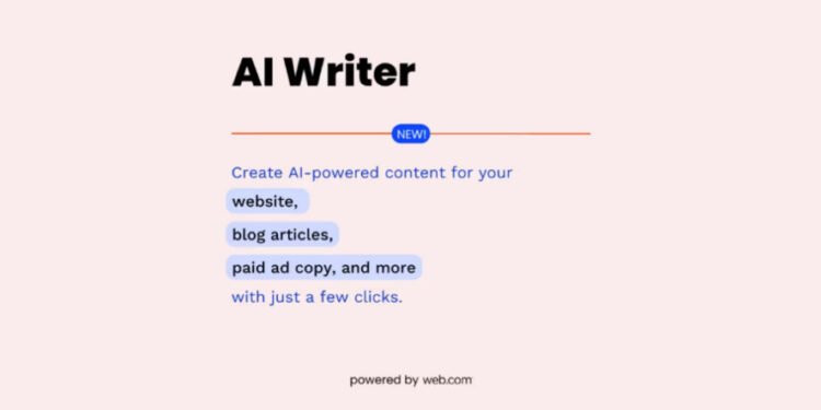 Web.com Introduces AI Writer And Domain Name Generator